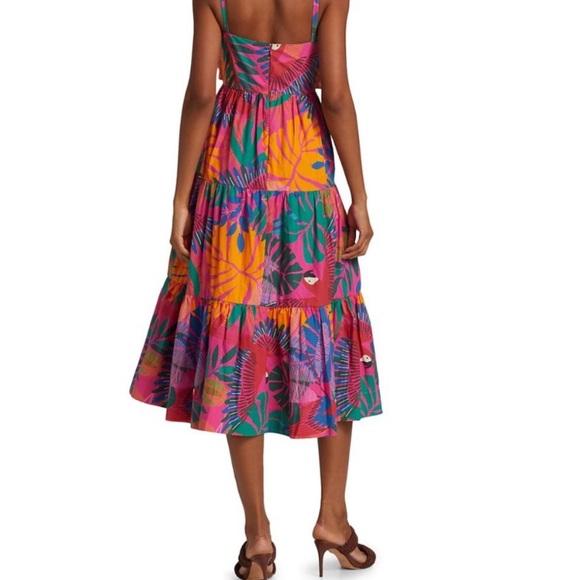 NWT farm rio macaw cotton midi dress - Picture 5 of 10